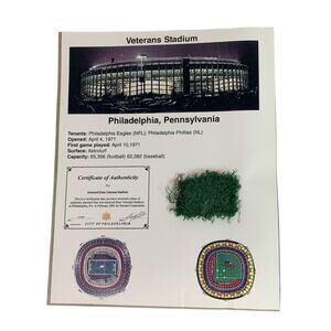 2001 Veterans Stadium Astroturf Used with COA Eagles Phillies Philadelphia